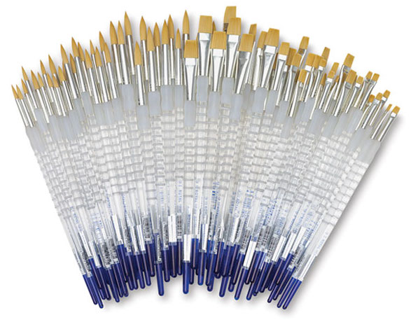 a large set of Royal Soft Grip Brushes