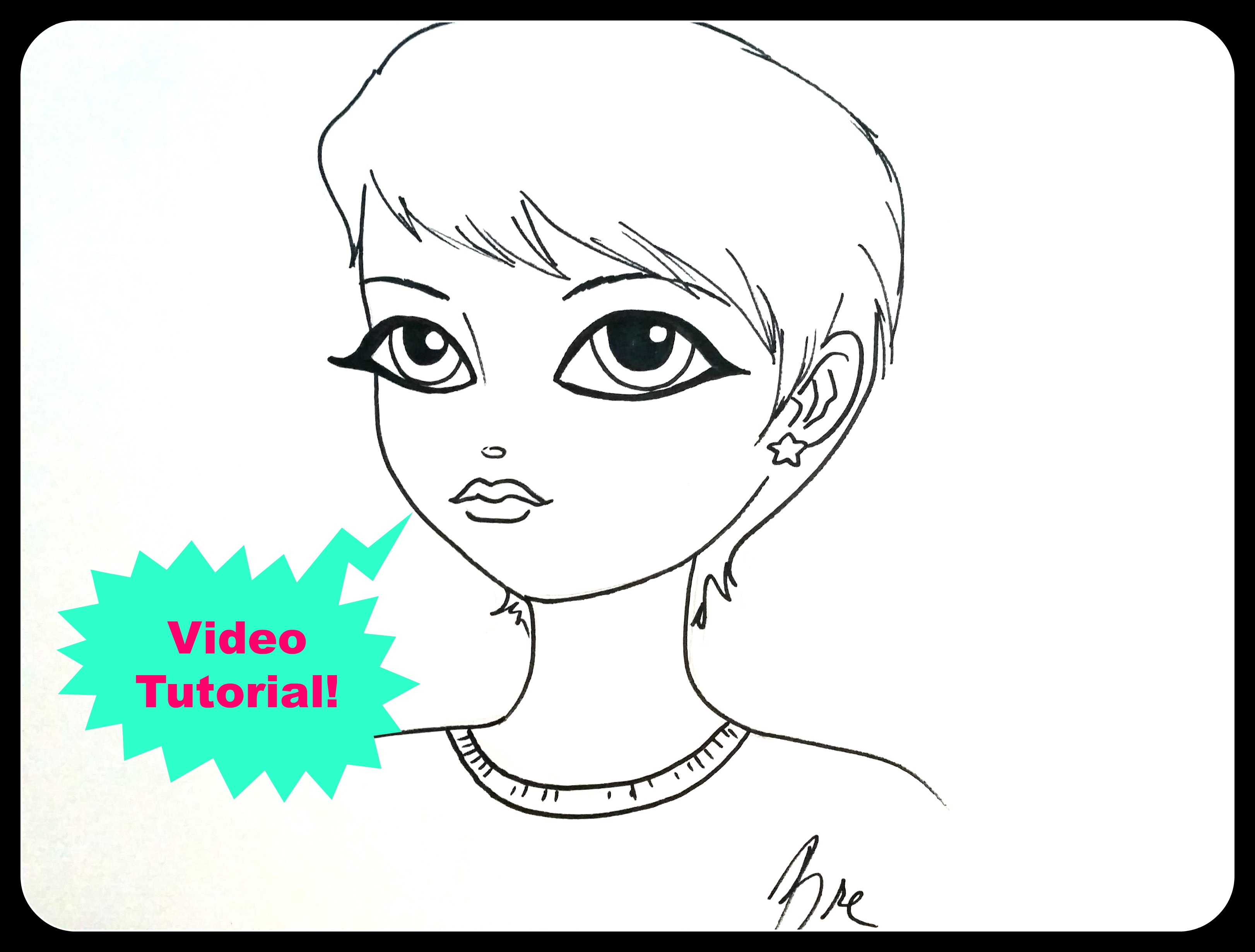 video tutorial: how to draw a big-eyed girl