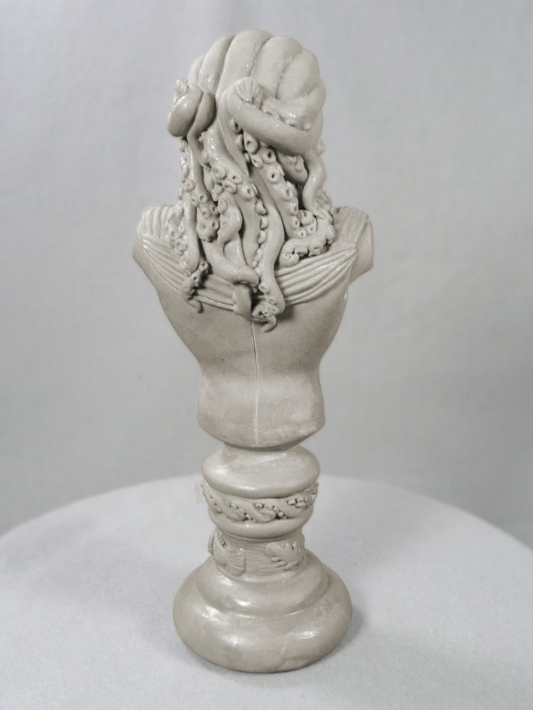 elegant tentacle hair on a sculpture bust by Sheryl Westleigh