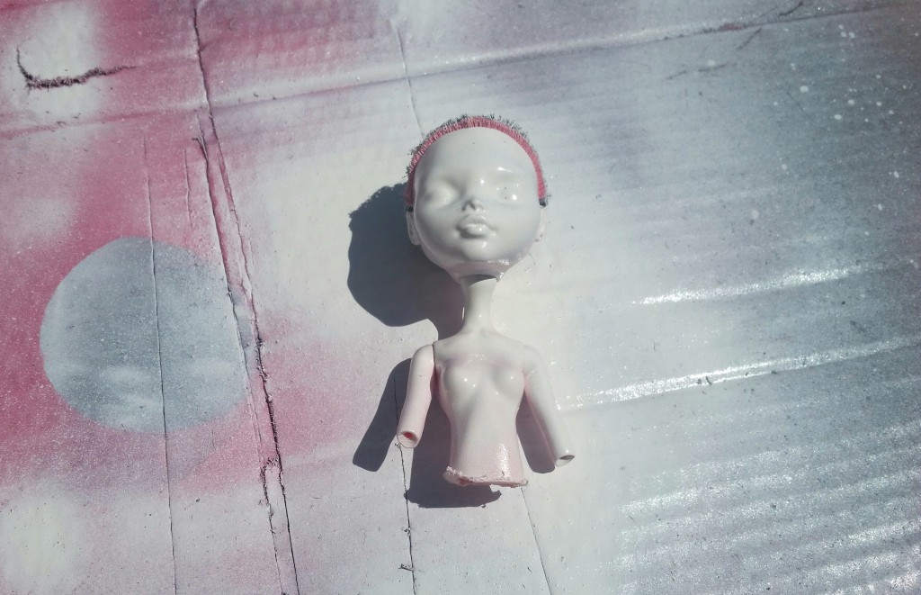 bald top half of a Monster High doll, for an assemblage project