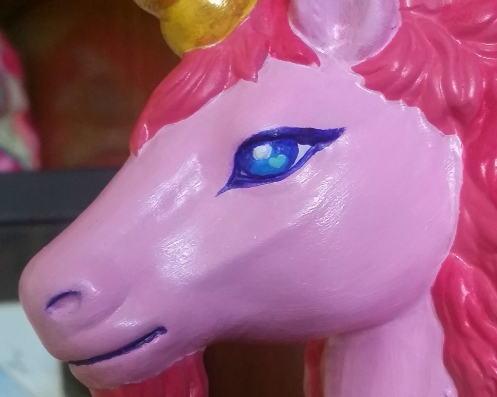 a closeup of the unicorn's eye